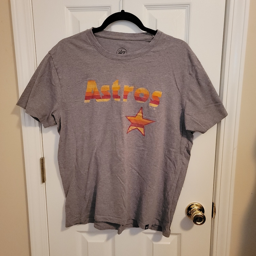 Houston Astros 47 MLB Gray Cotton T Shirt Size L